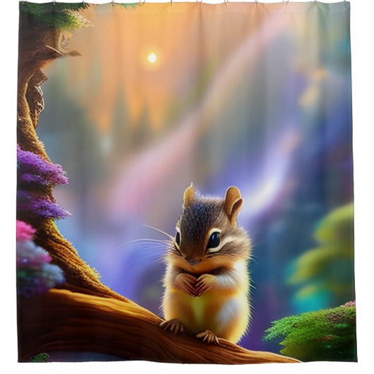 Baby Chipmunk Duschvorhang (Vorderseite)