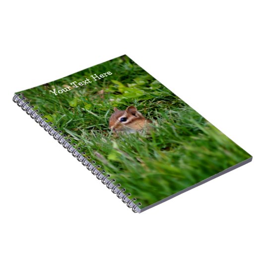 Baby Chipmunk Peeking Nature Art Notebook Notizblock (Rechte Seite)