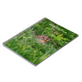 Baby Chipmunk Peeking Nature Art Notebook Notizblock (Linke Seite)