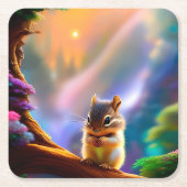 Baby Chipmunk Rechteckiger Pappuntersetzer (Vorderseite)