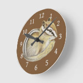 Baby Chipmunk Runde Wanduhr (Winkel)