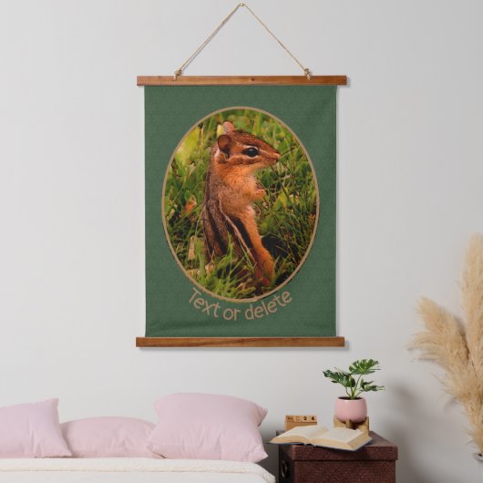 Baby Chipmunk Wildlife Animal Art Personalisiert Wandteppich Mit Holzrahmen (Schlafzimmer)