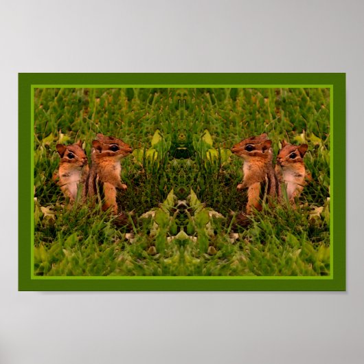Baby Chipmunks Abstrakte Tierkunst Poster (Vorne)