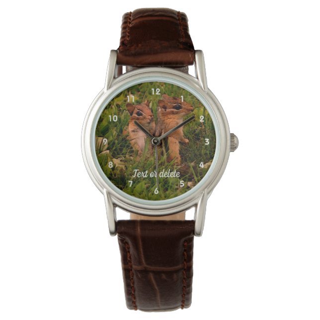 Baby Chipmunks Animal Art Personalisiert Armbanduhr (Vorderseite)
