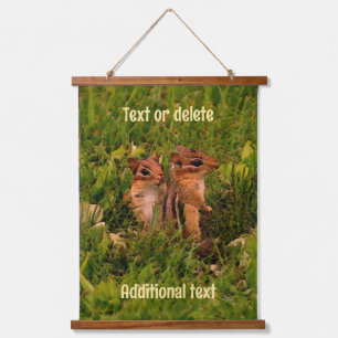 Baby Chipmunks Animal Art Personalisiert Wandteppich Mit Holzrahmen