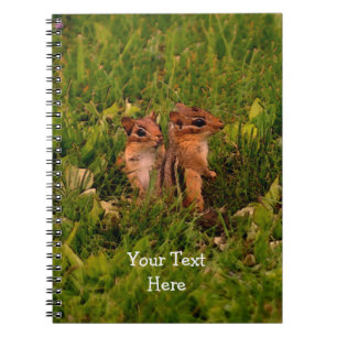 Baby Chipmunks Animal Nature Art Notebook Notizblock