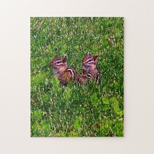 Baby Chipmunks First Day #1 Tierart Art Puzzle (Vertikal)