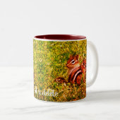 Baby Chipmunks First Day Animal Art Personalisiert Zweifarbige Tasse (VorderseiteRechts)