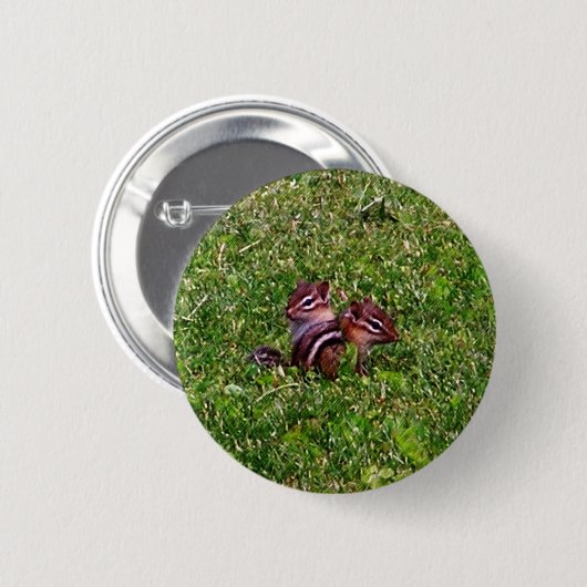 Baby Chipmunks First Day Animal Button (Vorne & Hinten)