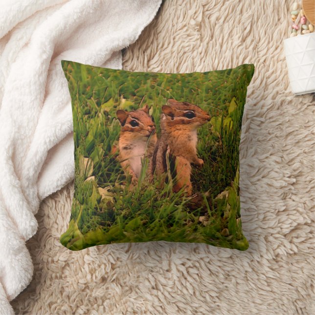 Baby Chipmunks Nature Art Kissen (Decke)