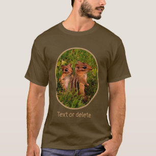 Baby Chipmunks Wildlife Animal Art T-Shirt