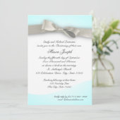 Baby Christening mit Bow Einladung (Stehend Vorderseite)