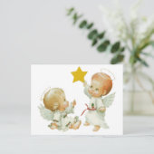 Baby Christmas Angels Feiertagspostkarte (Stehend Vorderseite)
