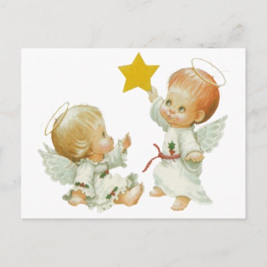 Baby Christmas Angels Feiertagspostkarte (Vorderseite)