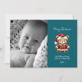 Baby Christmas Bear Custom Foto Niedlich Holiday C Feiertagskarte