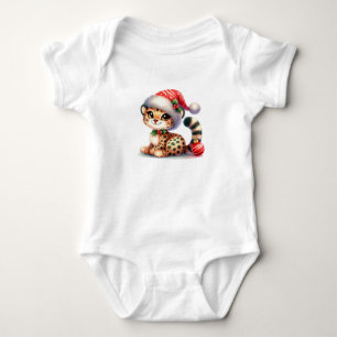 Baby Christmas Cheetah Strampler