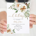 Baby Christmas Creamy White Floral Baby Shower Einladung<br><div class="desc">Weihnachtscreme White Winter Floral Baby Dusche Einladung</div>