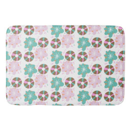 Baby Christmas Donuts Doodle Pink Badematte