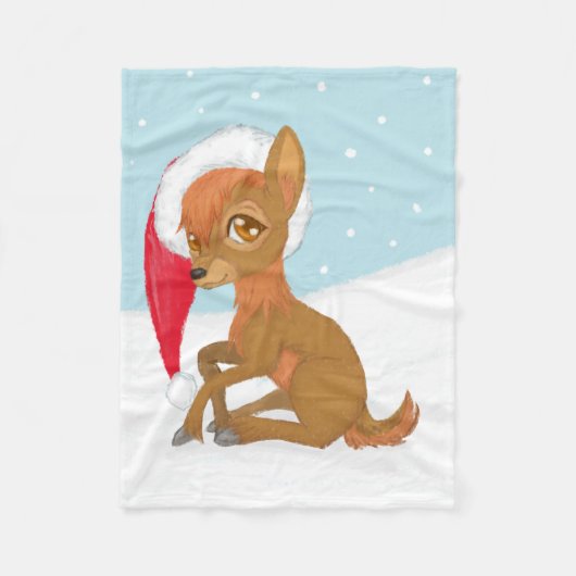 Baby Christmas Reindeer Fleecedecke (Vorderseite)