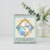 Baby Circus Fantasy Seepferd Carousel Vintag Einladung (Stehend Vorderseite)