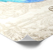 Baby Circus Fantasy Seepferd Carousel Vintag Poster (Ecke)