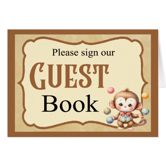 Baby Circus_ Gästebokarte (Vorderseite (Horizontal))