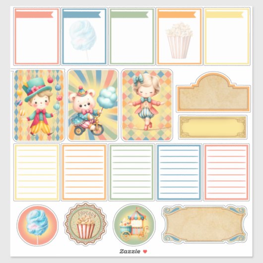 Baby Circus Planner Sticker (Blatt)