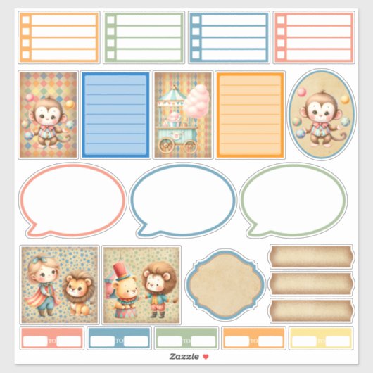 Baby Circus Planner Sticker (Blatt)