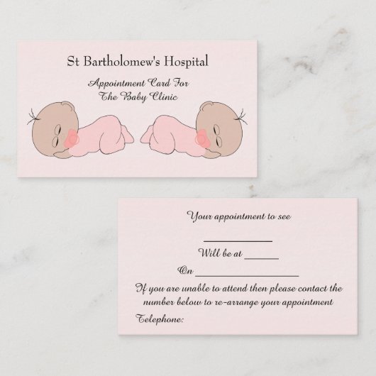 Baby Clinic Terminkarte (Vorne/Hinten)