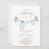 Baby Clothes Baby Shower Boy Einladung (Vorderseite)