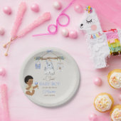 Baby Clothes Boy Baby Dusche Elfenbeinblau Pappteller (Party)