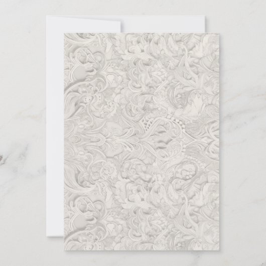 Baby Clothes Geschlecht offenbart Elfenbeinrosa Bl Einladung (Rückseite)