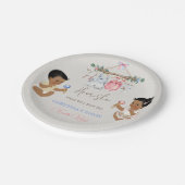 Baby Clothes Geschlecht offenbart Elfenbeinrosa Bl Pappteller (Schrägansicht)