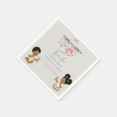 Baby Clothes Geschlecht offenbart Elfenbeinrosa Bl Serviette (Ecke)