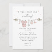 Baby Clothes Girl Baby Dusche Einladung (Vorderseite)