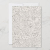 Baby Clothes Girl Baby Dusche Elfenbeinrosa Einladung (Rückseite)