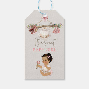 Baby Clothes Girl Baby Dusche Elfenbeinrosa Geschenkanhänger