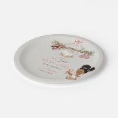 Baby Clothes Girl Baby Dusche Elfenbeinrosa Pappteller (Schrägansicht)