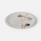 Baby Clothes Girl Baby Dusche Elfenbeinrosa Pappteller (Schrägansicht)