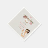 Baby Clothes Girl Baby Dusche Elfenbeinrosa Serviette (Ecke)