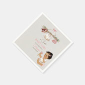 Baby Clothes Girl Baby Dusche Elfenbeinrosa Serviette (Ecke)