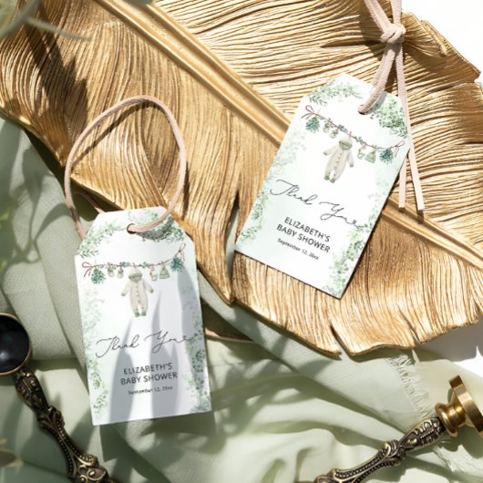 Baby Clothes Green Baby Dusche Danke Geschenkanhänger