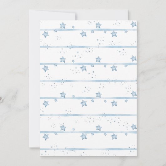 Baby Clothes Kinderdusche Einladung - Blau (Rückseite)