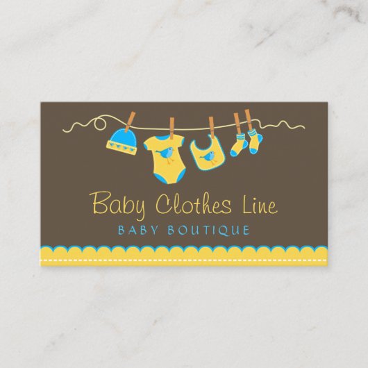 Baby Clothes Line Store Boutique Business Card Visitenkarte (Vorderseite)