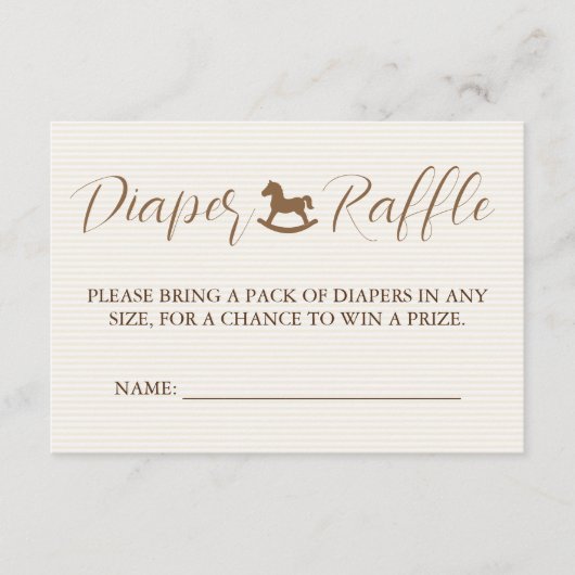 Baby Clothesline Baby Shower Striped Diaper Raffle Begleitkarte (Vorderseite)