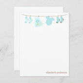 Baby Clothesline Custom Flat Danke Notizen Einladung (Vorne/Hinten)