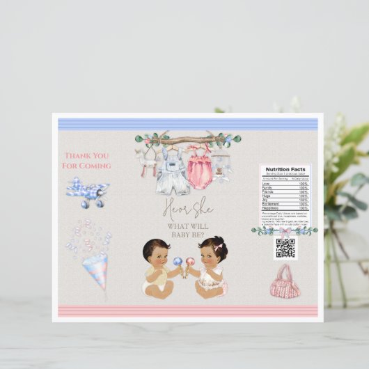 Baby Clothesline Gender Reveal Chip Bag (Stehend Vorderseite)