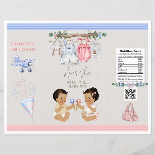 Baby Clothesline Gender Reveal Chip Bag (Vorderseite)