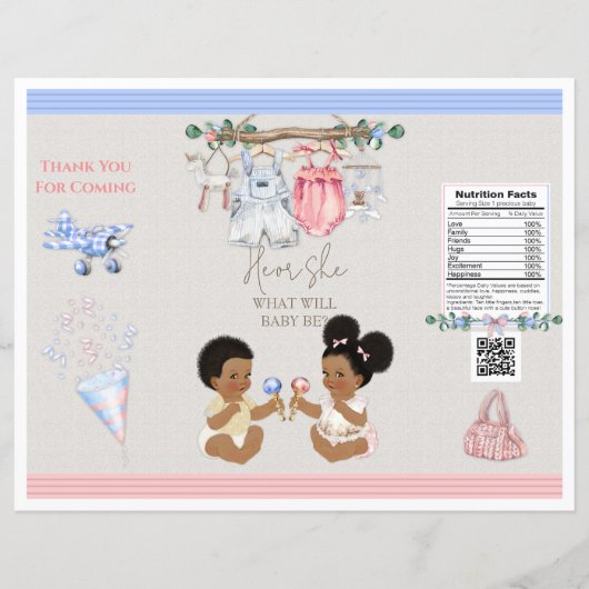 Baby Clothesline Gender Reveal Chip Bag (Vorderseite)