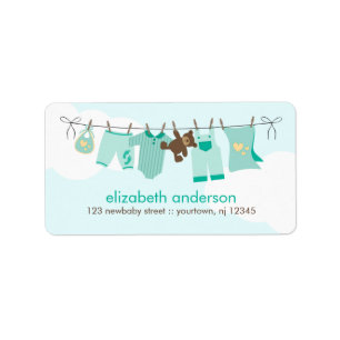 Baby Clothesline {green} Adressaufkleber